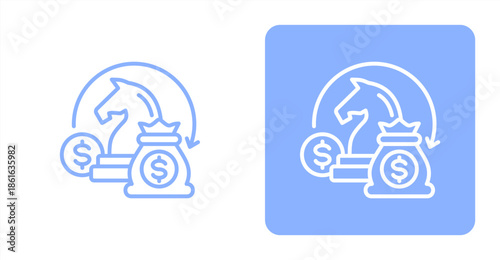 Strategy Line  Two-tone color and contrasting background icon illustration
