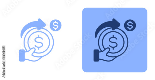 Expenditure Mixed  Two-tone color and contrasting background icon illustration