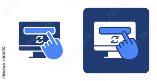 Subscription Glyph Color  Two-tone color and contrasting background icon illustration