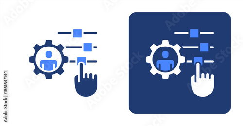 Personalization Glyph Color  Two-tone color and contrasting background icon illustration