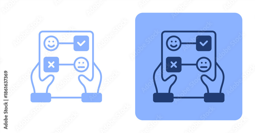 Fototapeta premium Feedback Form Mixed Two-tone color and contrasting background icon illustration