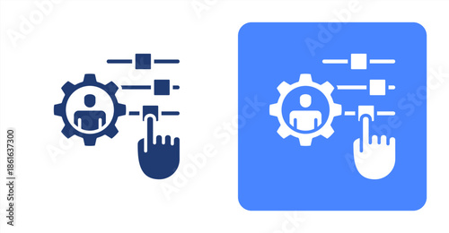 Personalization Glyph  Two-tone color and contrasting background icon illustration