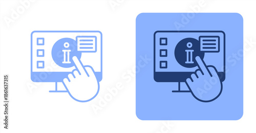 Self Service Mixed  Two-tone color and contrasting background icon illustration