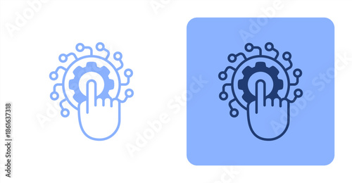 Digitalization Mixed  Two-tone color and contrasting background icon illustration