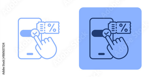 Online Reservation Mixed  Two-tone color and contrasting background icon illustration