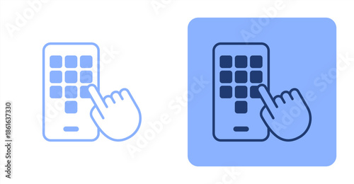 Mobile Apps Mixed  Two-tone color and contrasting background icon illustration