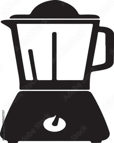 Blender Juicer Black Silhouette Outline Icon – Electric Kitchen Mixer Vector