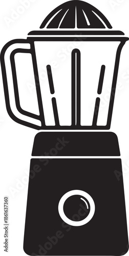 Blender Juicer Black Silhouette Outline Icon – Electric Kitchen Mixer Vector