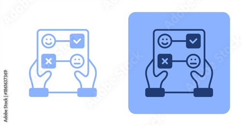 Feedback Form Mixed  Two-tone color and contrasting background icon illustration