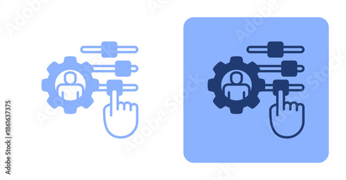 Personalization Mixed  Two-tone color and contrasting background icon illustration