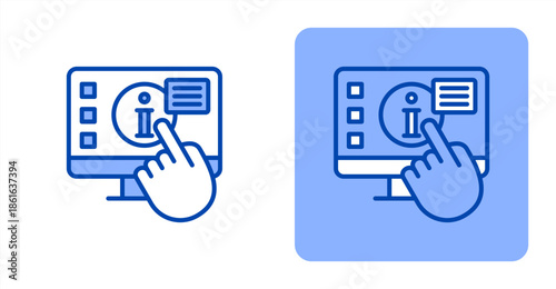 Self Service Line Color  Two-tone color and contrasting background icon illustration