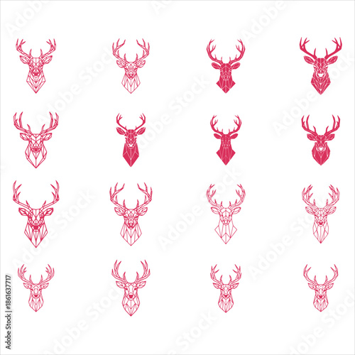 Geometric Deer Head Svg
