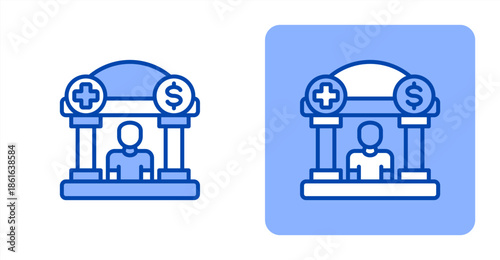 Welfare Line Color  Two-tone color and contrasting background icon illustration