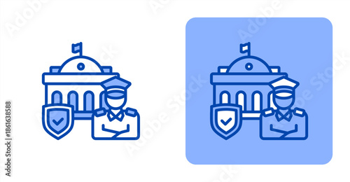 Security Line Color  Two-tone color and contrasting background icon illustration