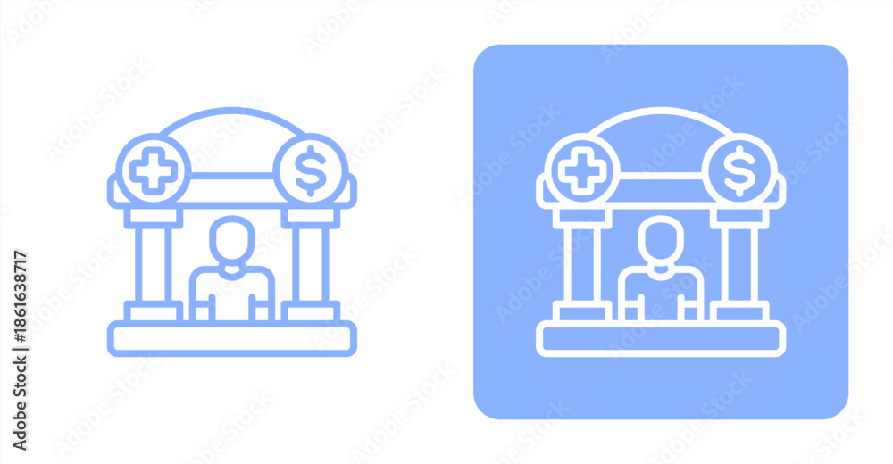 Naklejka premium Welfare Line Two-tone color and contrasting background icon illustration