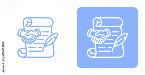 Policy Line  Two-tone color and contrasting background icon illustration