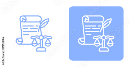 Constitution Line  Two-tone color and contrasting background icon illustration