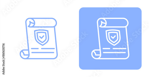 Resolution Line  Two-tone color and contrasting background icon illustration