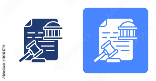 Legislature Glyph  Two-tone color and contrasting background icon illustration