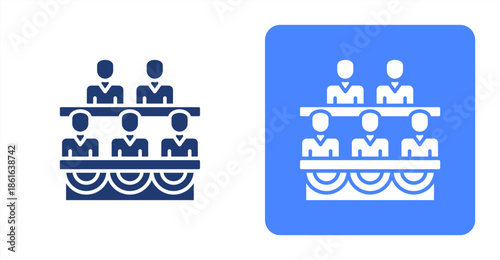 Parliament Glyph  Two-tone color and contrasting background icon illustration