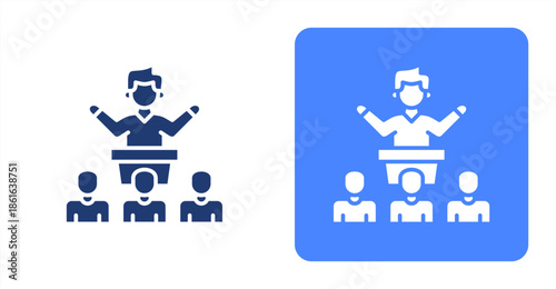 Senator Glyph  Two-tone color and contrasting background icon illustration