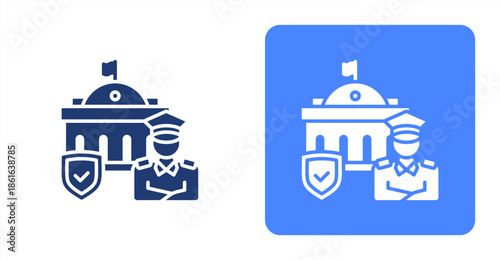 Security Glyph  Two-tone color and contrasting background icon illustration
