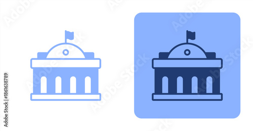 Government Mixed  Two-tone color and contrasting background icon illustration