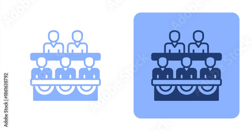 Parliament Mixed  Two-tone color and contrasting background icon illustration