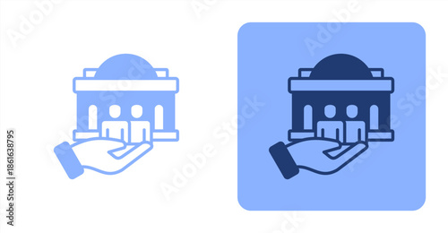 Public Service Mixed  Two-tone color and contrasting background icon illustration