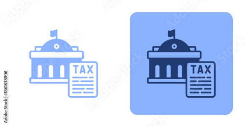 Tax Mixed  Two-tone color and contrasting background icon illustration