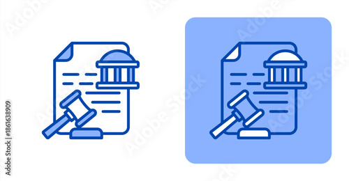 Legislature Line Color  Two-tone color and contrasting background icon illustration