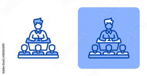 Congress Line Color  Two-tone color and contrasting background icon illustration