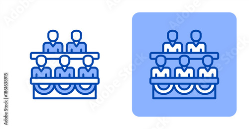 Parliament Line Color  Two-tone color and contrasting background icon illustration