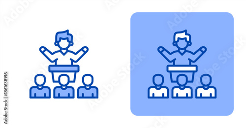 Senator Line Color  Two-tone color and contrasting background icon illustration