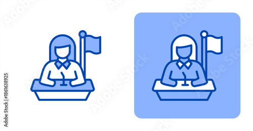 Minister Line Color  Two-tone color and contrasting background icon illustration