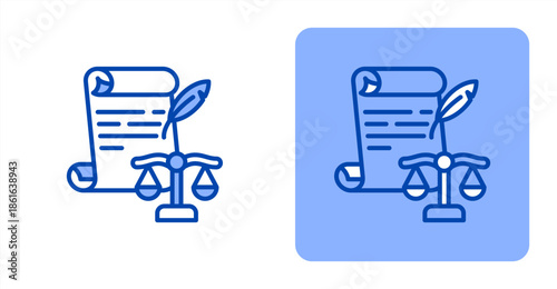 Constitution Line Color  Two-tone color and contrasting background icon illustration