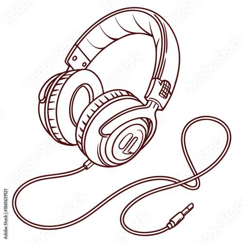 Illustrated pair of headphones