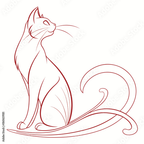 Elegant cat silhouette