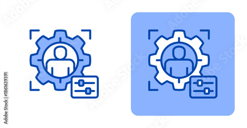 Personalization Line Color  Two-tone color and contrasting background icon illustration