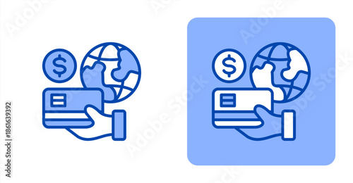 Payment Gateway Line Color  Two-tone color and contrasting background icon illustration