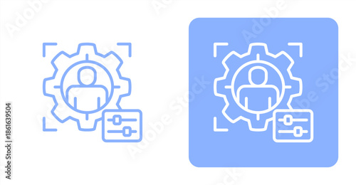 Personalization Line  Two-tone color and contrasting background icon illustration