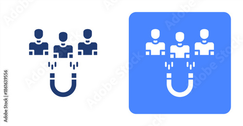 Customer Acquisition Glyph  Two-tone color and contrasting background icon illustration
