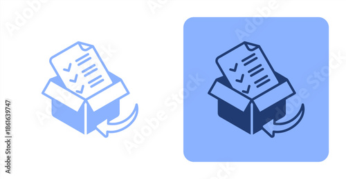 Order Fulfillment Mixed  Two-tone color and contrasting background icon illustration