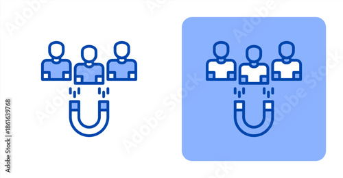 Customer Acquisition Line Color  Two-tone color and contrasting background icon illustration