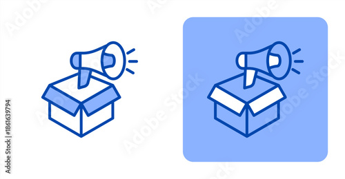 Promotional Campaign Line Color  Two-tone color and contrasting background icon illustration
