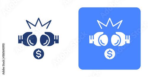 Rivalry Glyph  Two-tone color and contrasting background icon illustration