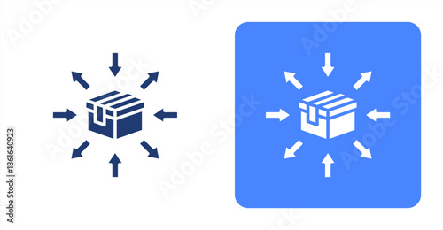 Differentiation Glyph  Two-tone color and contrasting background icon illustration