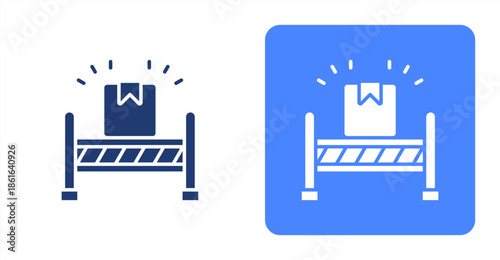 Barriers Glyph  Two-tone color and contrasting background icon illustration