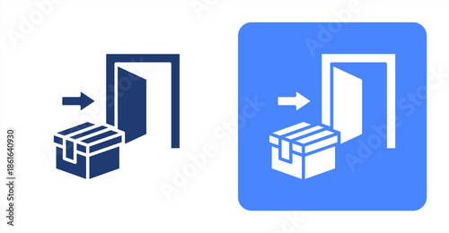 Entry Glyph  Two-tone color and contrasting background icon illustration
