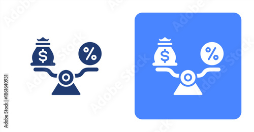 Scale Glyph  Two-tone color and contrasting background icon illustration